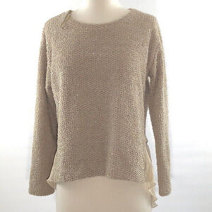 Zara Collection Sequin Chiffon Sweater Crew Neck